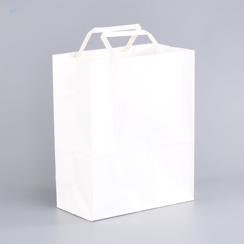 White Brown Hand Bag Clothing Packaging Bag