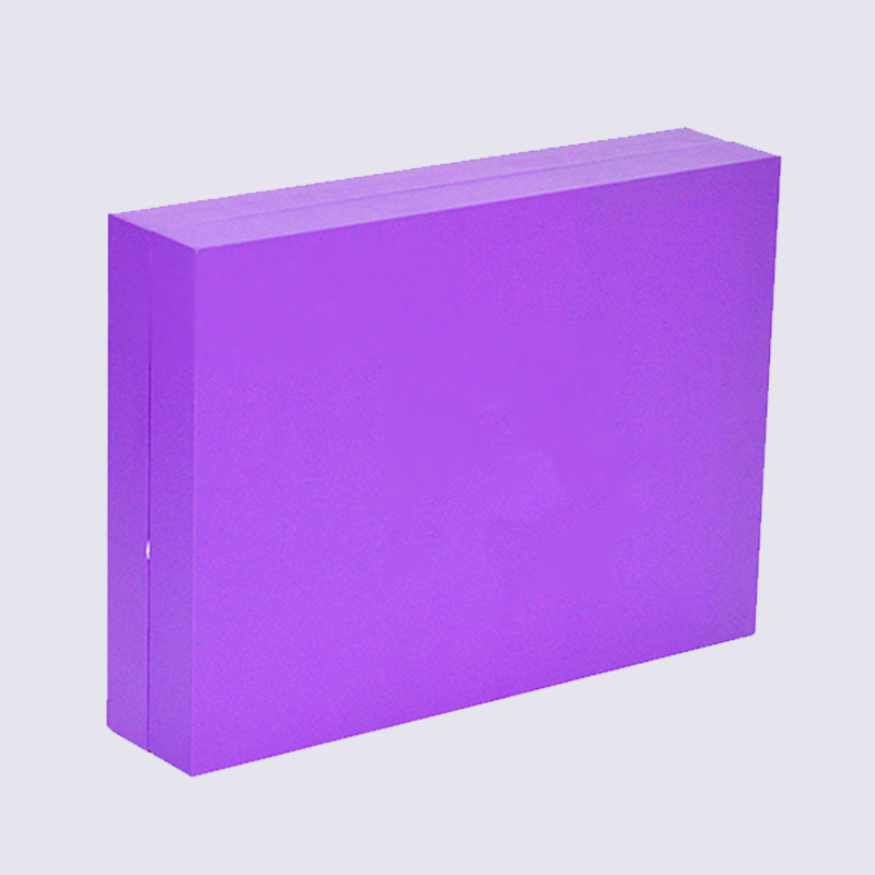 Purple Clamshell Cosmetics Packaging Box With Ribbon