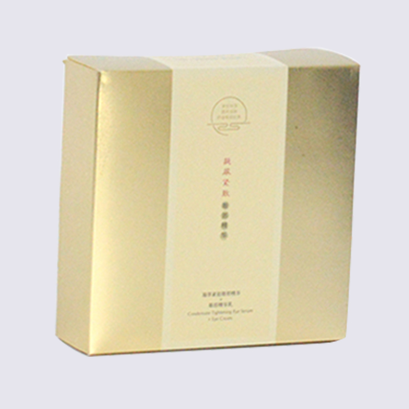 Cardboard Cosmetic Packaging Box Gold Color