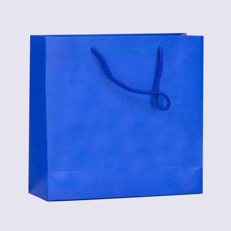 Blue Matte Clothing Paper Packaging Bag