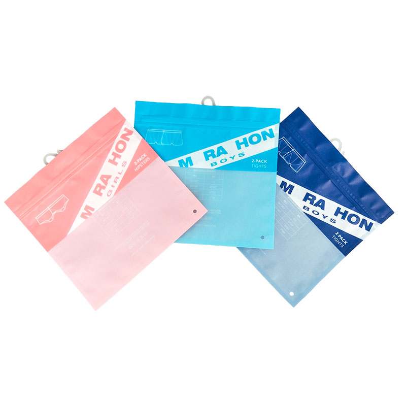 Half Transparen Top Laminating Plastic Bag Underwear WIth Zipper