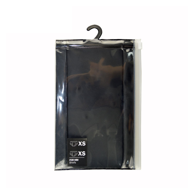 Clear Printed Ziplock Bag Men's Underwear Packaging Bag With Hook