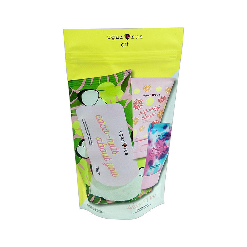 Custom high quality plastic packaging pouch colorful cosmetic plastic packaging bag
