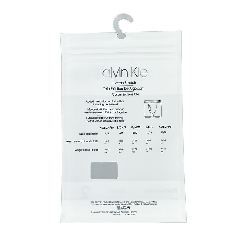 Standing Panty Packaging Bag Plastic Underwear Package Bag With Holes